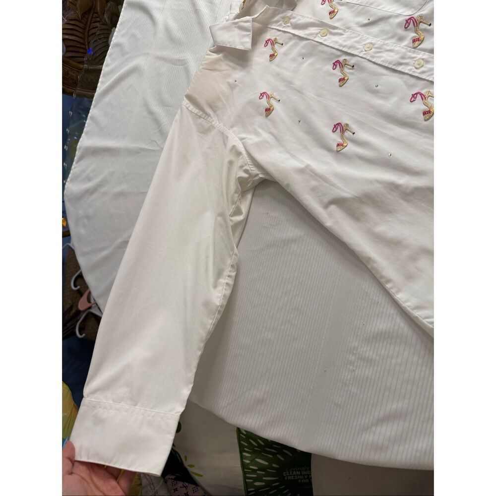 Tia 90s Vintage Women’s High Heel Button Up Shirt Size Large - Picture 7 of 11